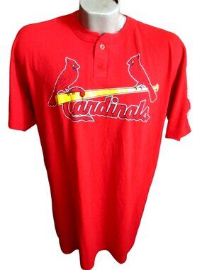 Men's Large T-shirt Vintage Little League Majestic Cardinals Team Jersey Red L